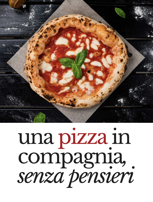 Una pizza in compagnia, senza pensieri — pizza napoletana dal forno a legna